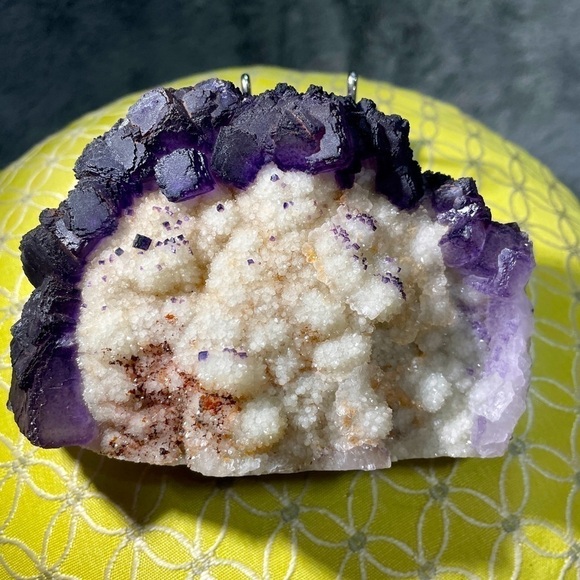 STUNNING SPHALERITE XTRA DRUZY FLOWER- PURPLE FLUORITE UV REACTION 5”x3.5”x2” - Picture 1 of 12